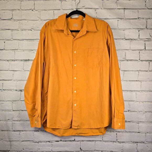 J. CREW ORANGE BUTTON DOWN LONG SLEEVE SHIRT MENS SIZE LARGE EUC - Picture 3 of 6
